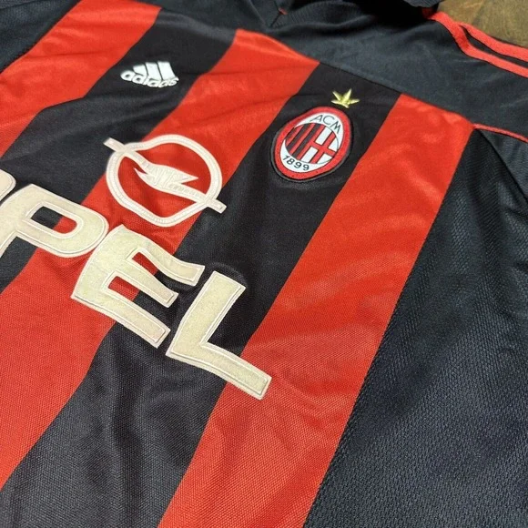 Vintage Mens‎ adidas AC Milan Home football shirt Soccer Jersey 2000 Size XL